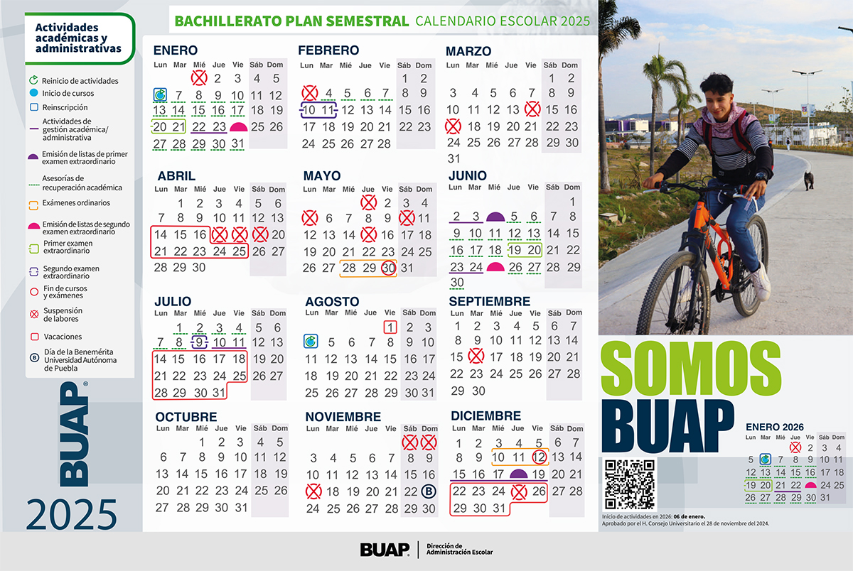 Calendario Bachillerato Semestral 2025
